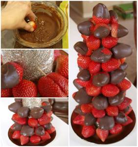 Sweet Chocolate Covered Strawberry Tower